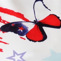 Genuiskids 4-ти юли малко дете момиченце момче Jumpsuit American Flag Striped Print Независим ден Ромперия Каишка Играт 1- години
