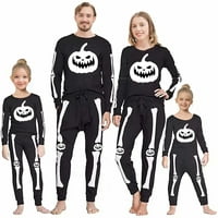 Popvcly Family съвпадащи тоалети Хелоуин тиквен принт пижами комплект домашно облекло за дома