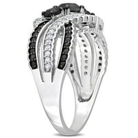 Миабела Дамски 1-Каратов Т. в. диамант 10кт Бяло Злато Реколта кръстосан пръстен