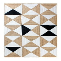 Ръчно изработен геометричен бежов юта килим за дома декор квадратна трапезария килим на открито градинска зона постелка краката