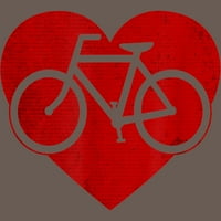 Свети Валентин Велосипед В Сърцето Дамски Сив Хедър Графичен Състезател Обратно Потник-Дизайн От Хората