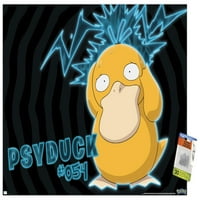 Pokemon - Psyduck - Плакат за объркване на стената с pushpins, 22.375 34