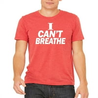 Мъжки не мога да дишам v червена три тениска c средно червена