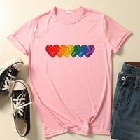 Жени Pride Rainbow Flag върхове туника пуловер с къс ръкав блуза тениска
