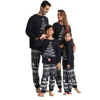 Семейни коледни PJ -та съвпадащи комплекти, коледни пижами за семейство, памучен пижами комплект Fot Adult Kid Baby