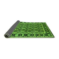 Ahgly Company Indoor Square Oriental Green Industrial Area Rugs, 8 'квадрат