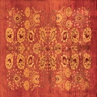 Ahgly Company Indoor Square Oriental Orange Industrial Area Rugs, 8 'квадрат