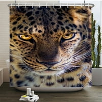 Леопардов тигър душ завеса горски животни Баня полиестер тъкан Домашен декор за баня аксесоари за висящи завеси с куки