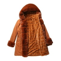 Женски топли дълги палто качулки яке яки са тънки зимни парки изходни палта Hot6SL4884331