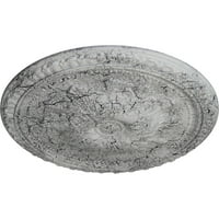 Екена Милуърк 18 од 3 8 п Ричмънд таван медальон, ръчно рисуван ултра чисто бял пращене