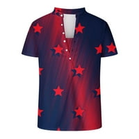 Ерзази Ден на независимостта юли четвърти мъже случайни Стойка яка 3д дигитален печат Пуловер фитнес спортни шорти ръкави тениска блуза флот 3хл