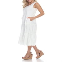 Бяла марка женска рокля за лъжичка в шията