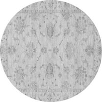 Ahgly Company Indoor Round Ориенталски сиви традиционни килими, 6 'кръг