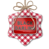 Коледно украшение Черно скъпа черно мастило мехурчета червено каре Неонблондинка