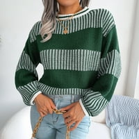 Пуловери за жени Лейди Turtleneck Раиран кабел с дълъг ръкав плетен пуловер Пуловер Небрежен ореб