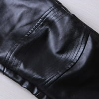 Изчистени Мъжки панталони панталони мъжки нова мода зимни Мото Байкър кожени дълги панталони