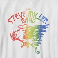 Момче Steve Miller Band Rainbow Pegasus лого графичен тройник бял малък