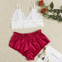 Lopecy -sta Нова секси дантелено бельо копринено бельо за сън за спално облекло пижама сатени женски пижами комплекти пижами за жени спестявания червено - xl