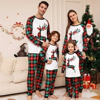 Съответстващи семейни коледни пижами комплект фестивал за дълги ръкави парти PJ Комплекти празнични топли спални дрехи