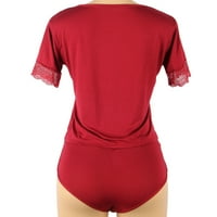 Копринена пижама за жени жени бельо ежедневно и удобни суспендии къси пижами с две части Red xxxxxl