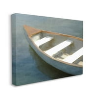 Ступел индустрии самотен кану лодка плаващ дълбоко езеро живопис галерия увити платно печат стена изкуство, дизайн от Ким Алън