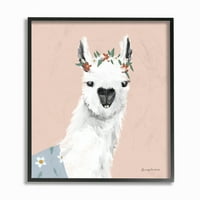 Ступел индустрии алпака портрет тропическа Мода животински живопис рамкирани стена изкуство от Беки Торн